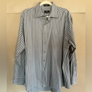 Calvin Klein Men's Gray Striped Dress Shirt. Size XL